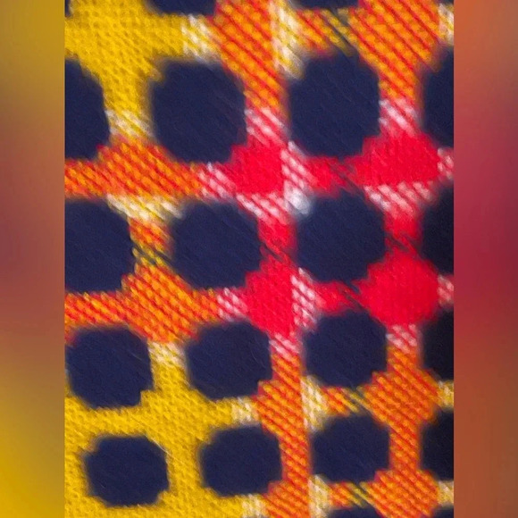 Concept 70s Swirl Maxi Dress with Empire Waist- Navy/Red/Yellow/Orange- Small - Picture 3 of 7